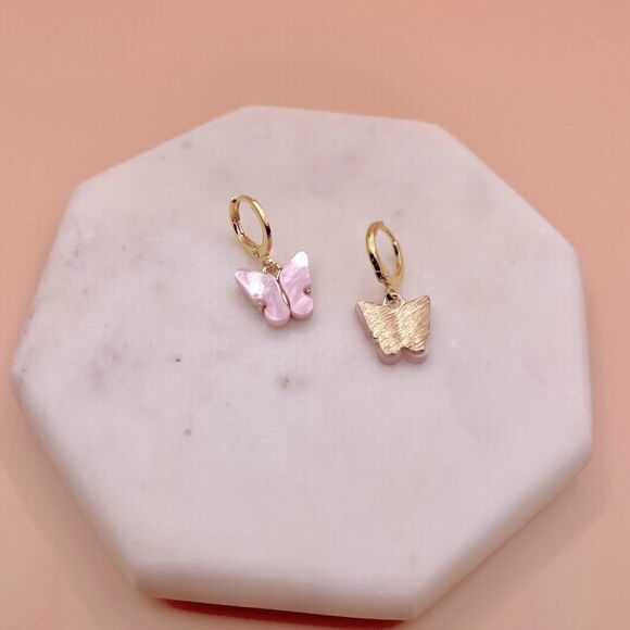 5/$25 Acrylic Butterfly Huggie Hoop - Picture 4 of 4